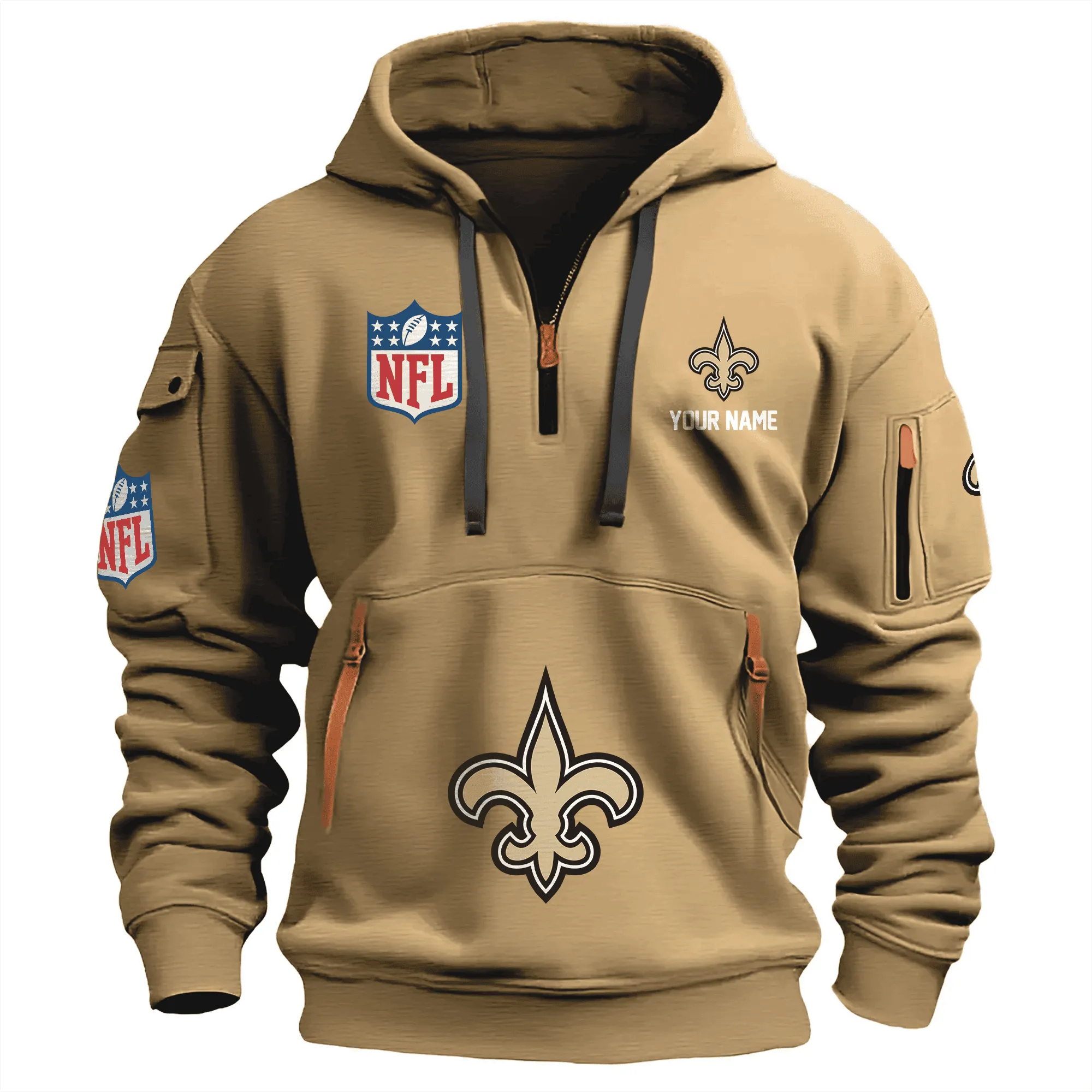New Orleans Saints Premium Nfl Quarter Zip Hoodie