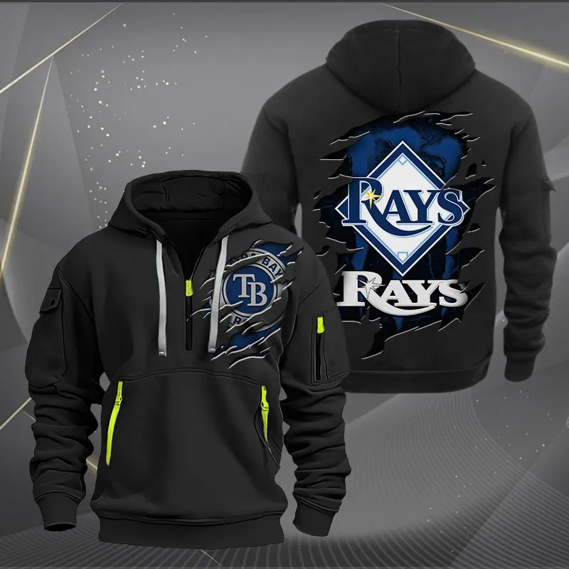 Tampa Bay Rays Heavy Hoodie Quarter Zip Hoodie