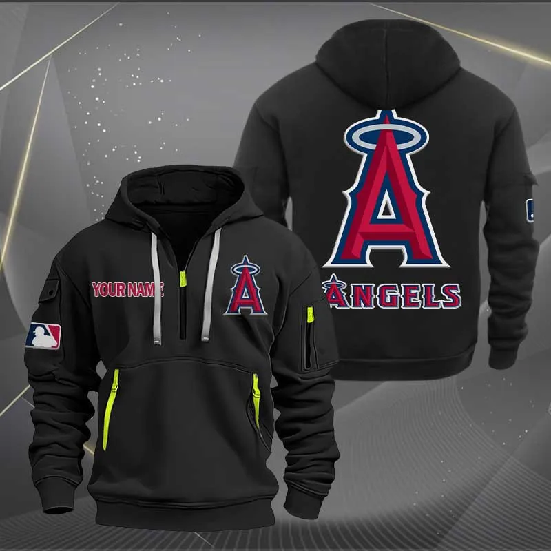Los Angeles Angels Heavy Hoodie Quarter Zip Hoodie