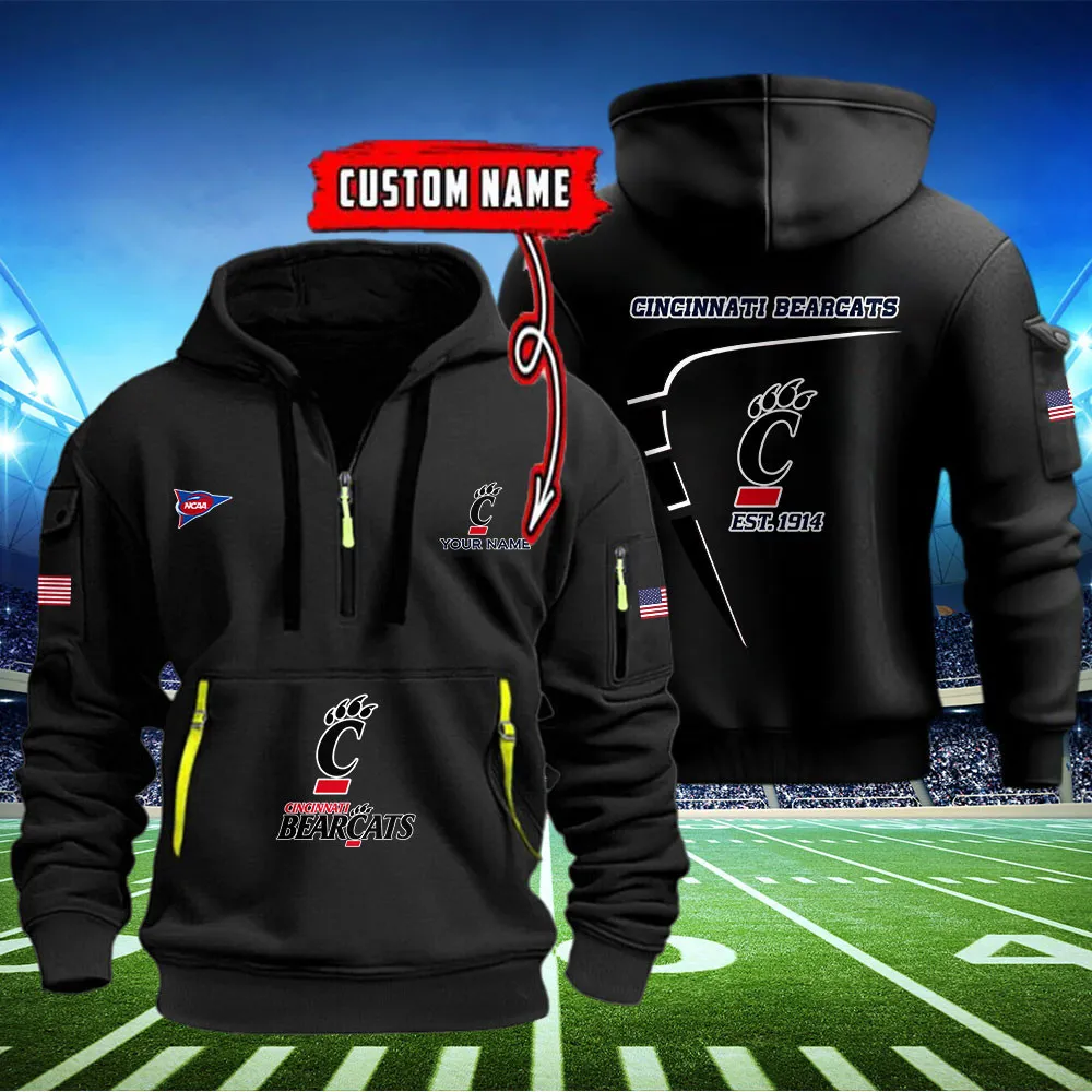 Cincinnati Bearcats Heavy All Over Print Hoodie Zip Up Hoodie