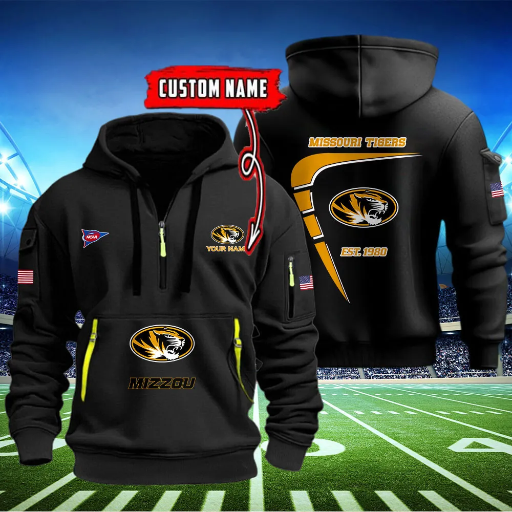 Missouri Tigers Heavy All Over Print Zip Up Hoodie