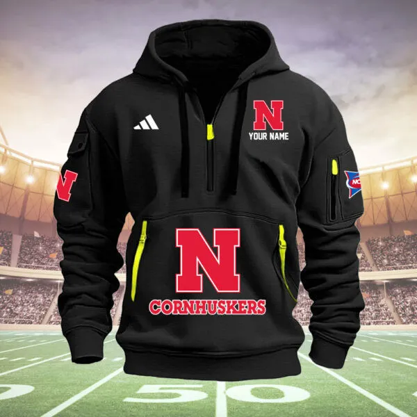 Nebraska Cornhuskers Heavy All Over Print Half Zip Hoodie Best Collection For Men Women