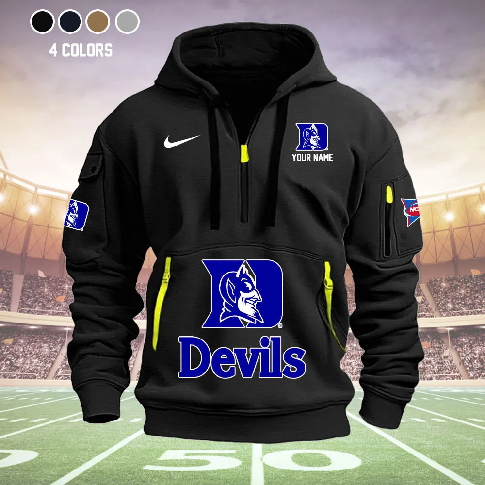 Duke Blue Devils Heavy All Over Print Zip Up Hoodie