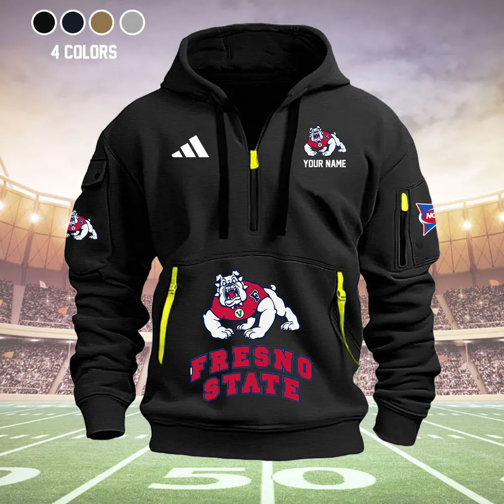 Fresno State Bulldogs Heavy All Over Print Hoodie Zip Up Hoodie