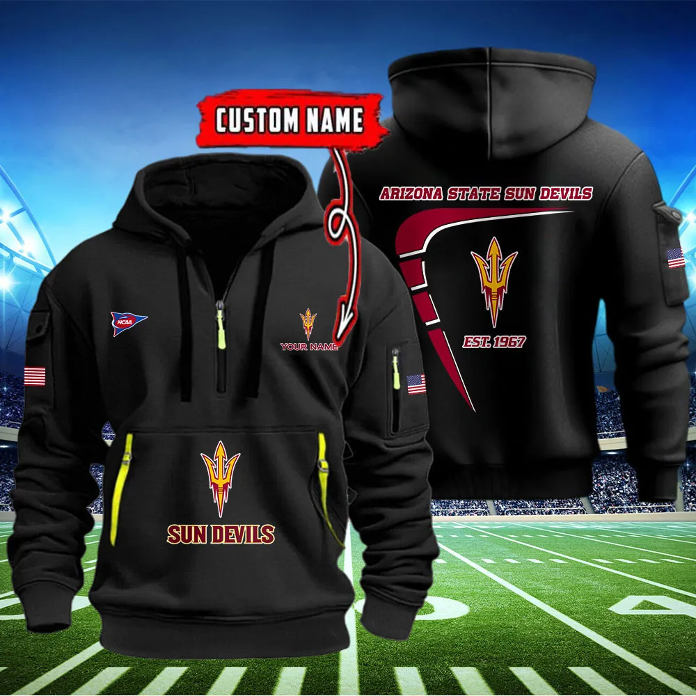 Arizona State Sun Devils Heavy All Over Print Hoodie Zip Up Hoodie