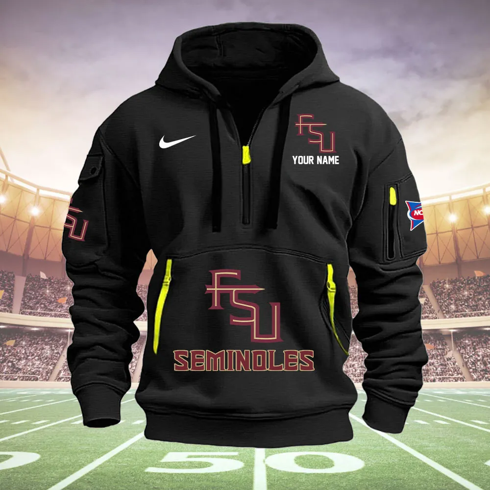 Florida State Seminoles Heavy All Over Print Zip Up Hoodie