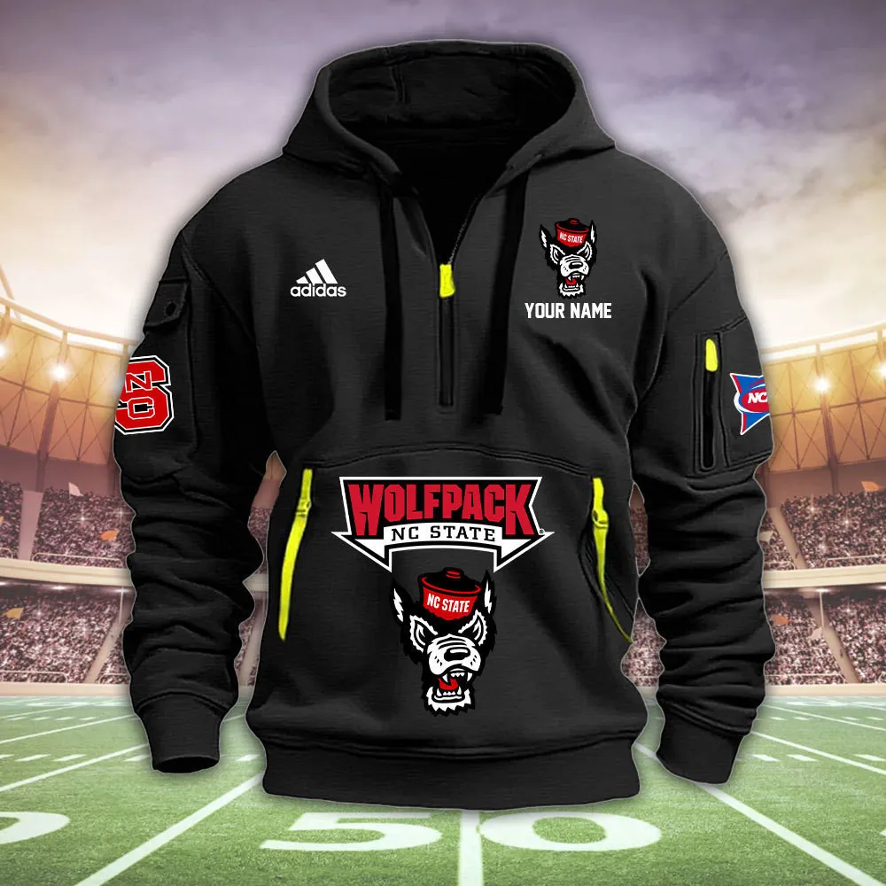 Nc State Wolfpack Heavy All Over Print Zip Up Hoodie