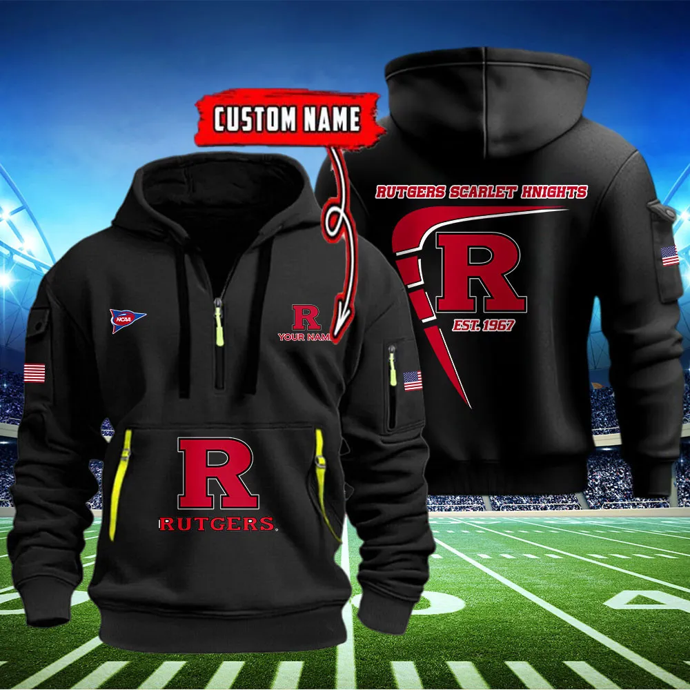 Rutgers Scarlet Knights Heavy All Over Print Hoodie Zip Up Hoodie