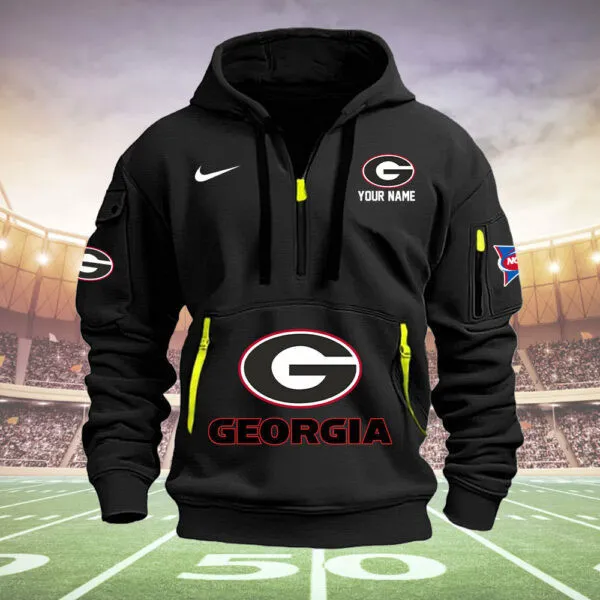 Georgia Bulldogs Heavy All Over Print Hoodie Zip Up Hoodie