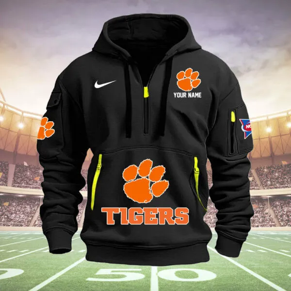 Clemson Tigers Heavy All Over Print Hoodie Zip Up Hoodie