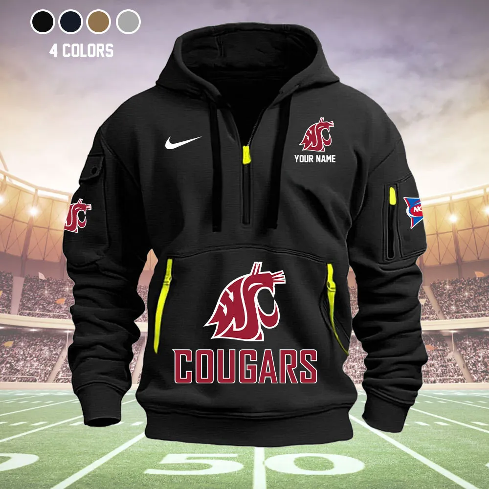 Washington State Cougars Heavy All Over Print Hoodie Zip Up Hoodie