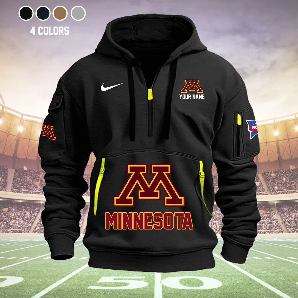 Minnesota Golden Gophers Heavy All Over Print Half Zip Hoodie Best Collection For Men Women