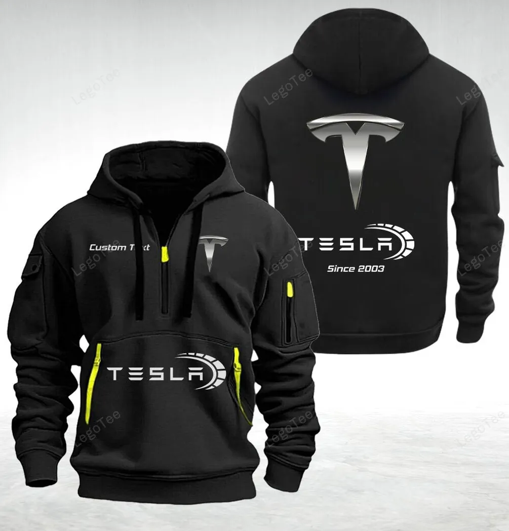 Tesla Hoodie Quarter Zip Hoodie For Fan
