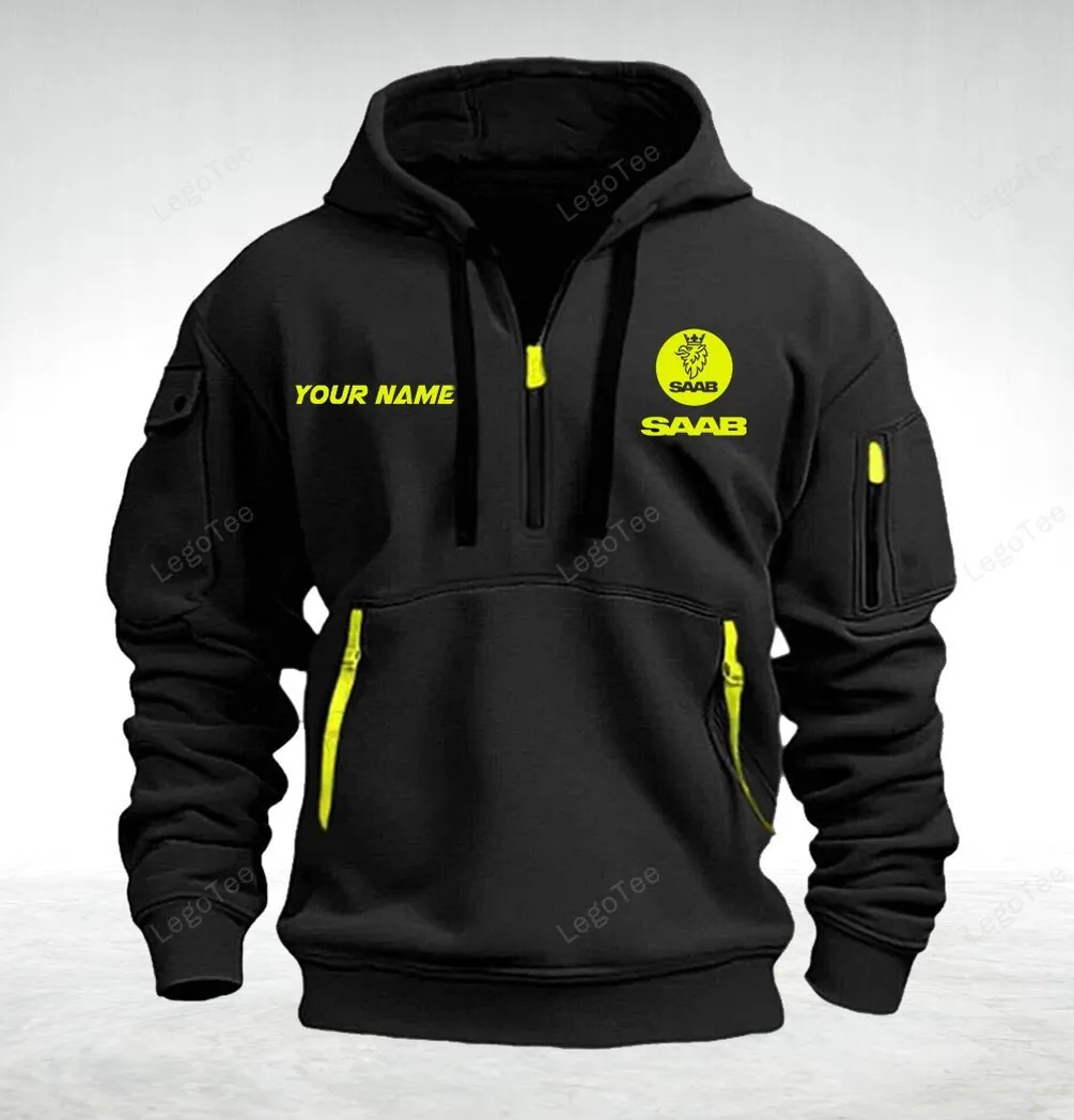 Saab Hoodie Half Zipper Quarter Zip Hoodie For Men And Women