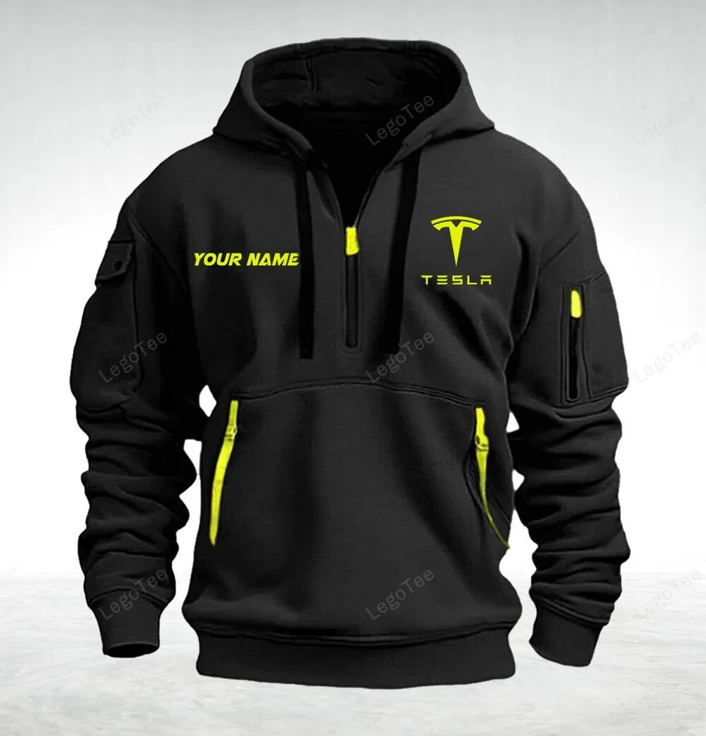 Tesla Hoodie Half Zipper Quarter Zip Hoodie