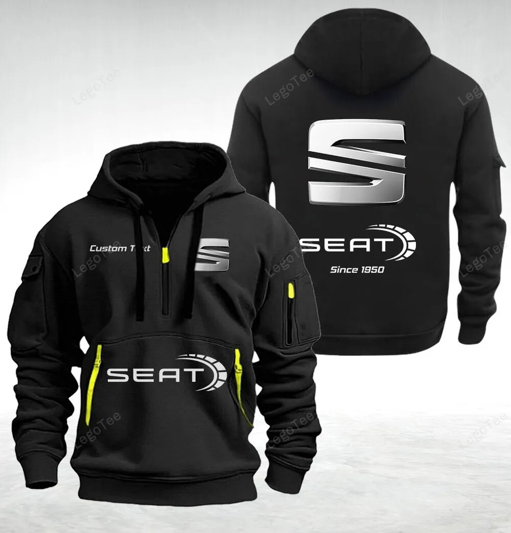 Seat Hoodie Half Zipper Quarter Zip Hoodie