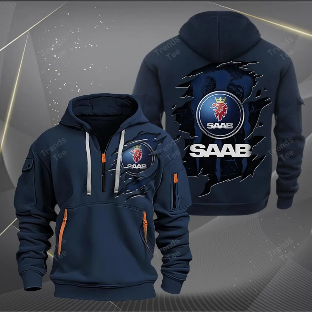 Saab Hoodie Half Zipper Quarter Zip Hoodie