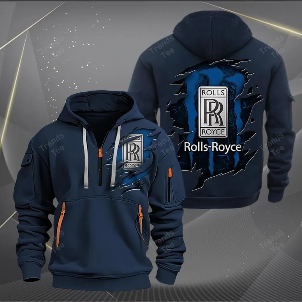 Rolls Royce Hoodie Half Zipper Quarter Zip Hoodie For Men And Women