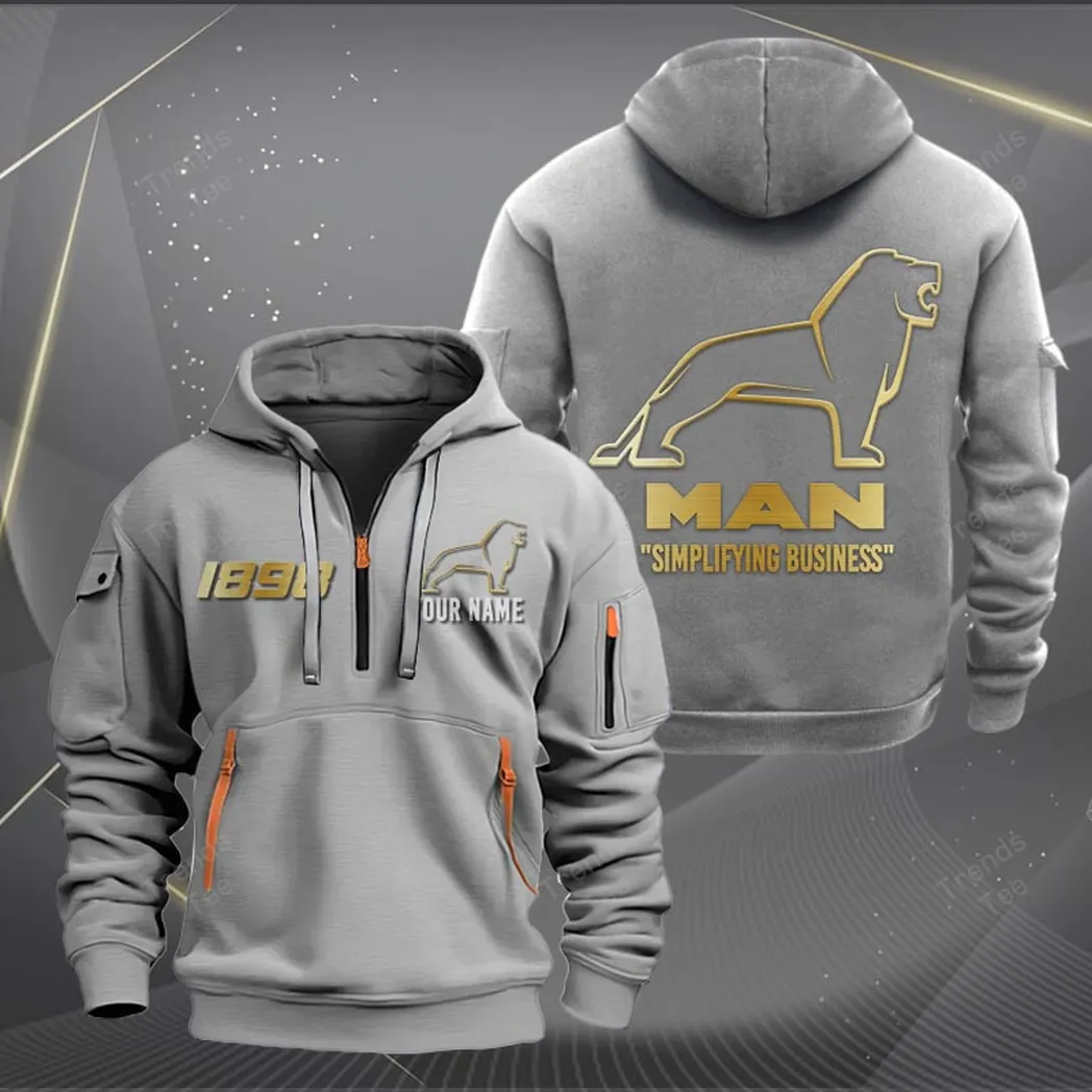 Man Hoodie Half Zipper Quarter Zip Hoodie