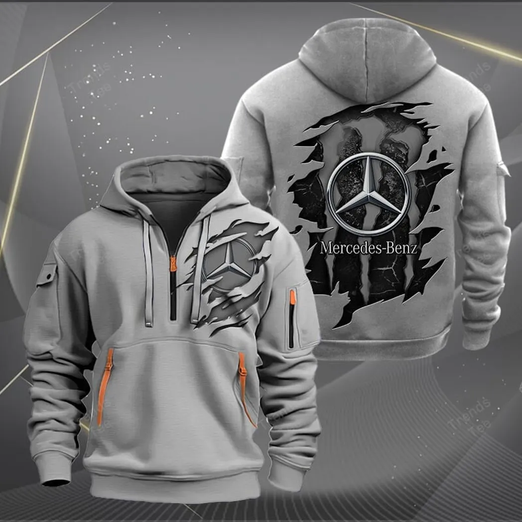 Mercedes-Benz Hoodie Half Zipper Quarter Zip Hoodie For Men And Women