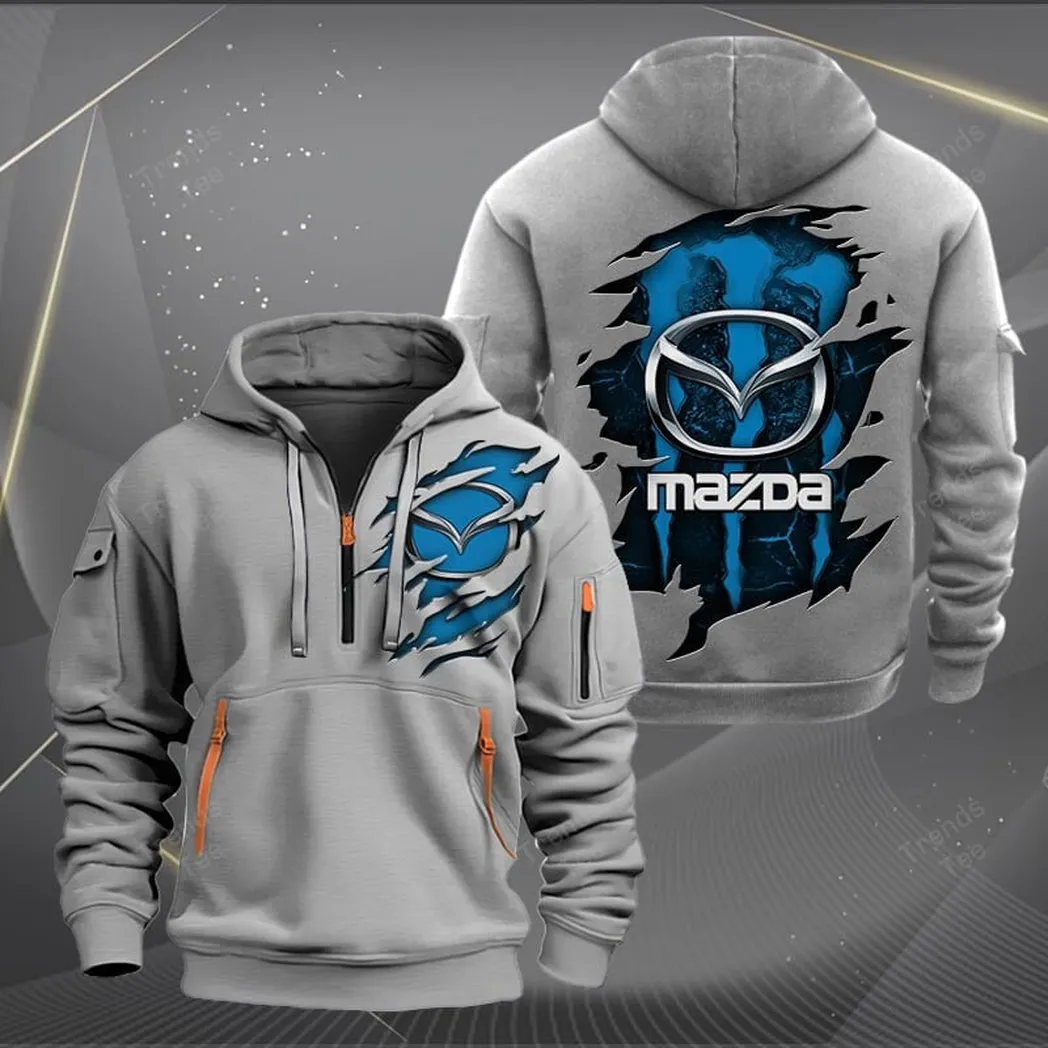 Mazda Hoodie Half Zipper Quarter Zip Hoodie For Men And Women