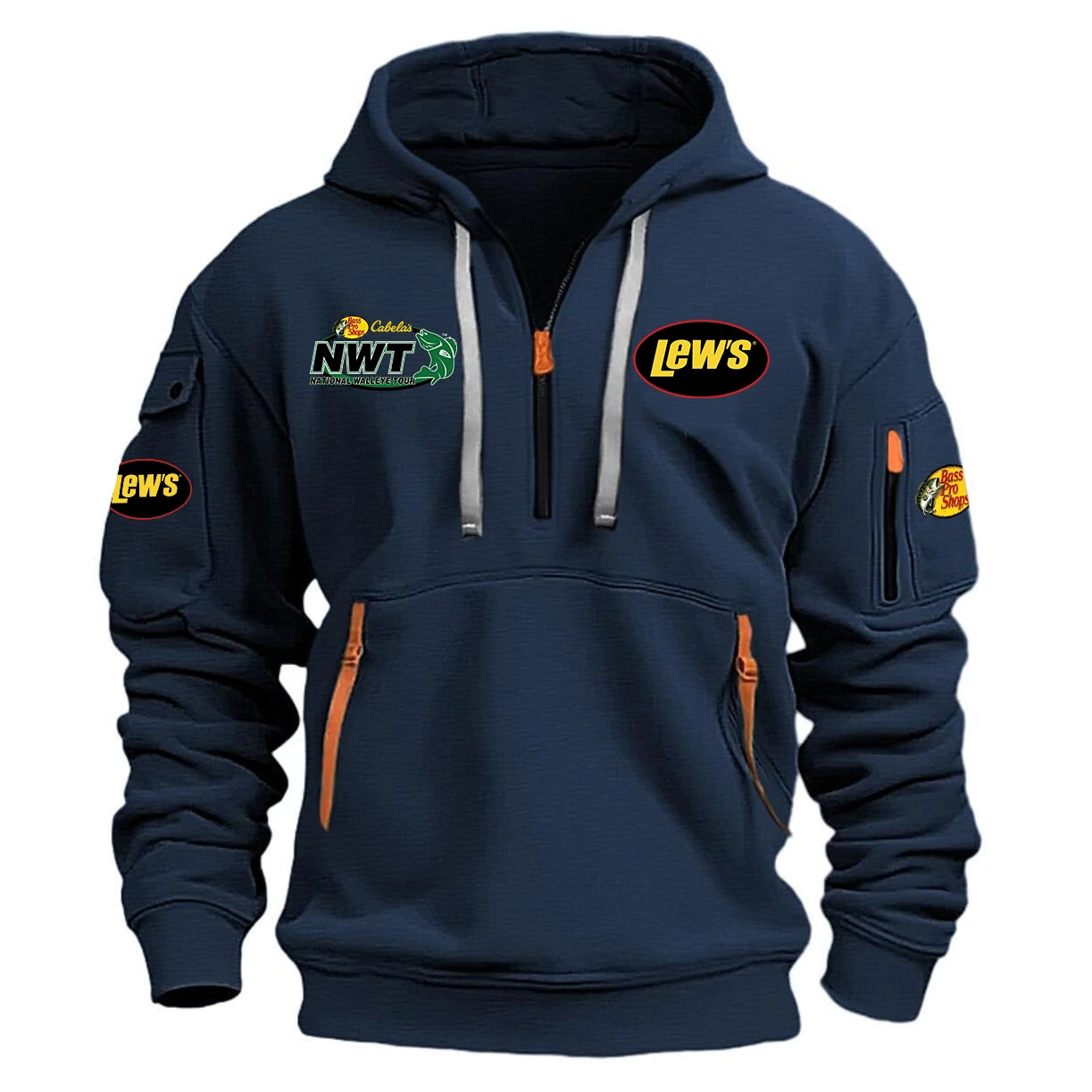 LewS Hoodie Half Zipper Quarter Zip Hoodie National Walleye Tour