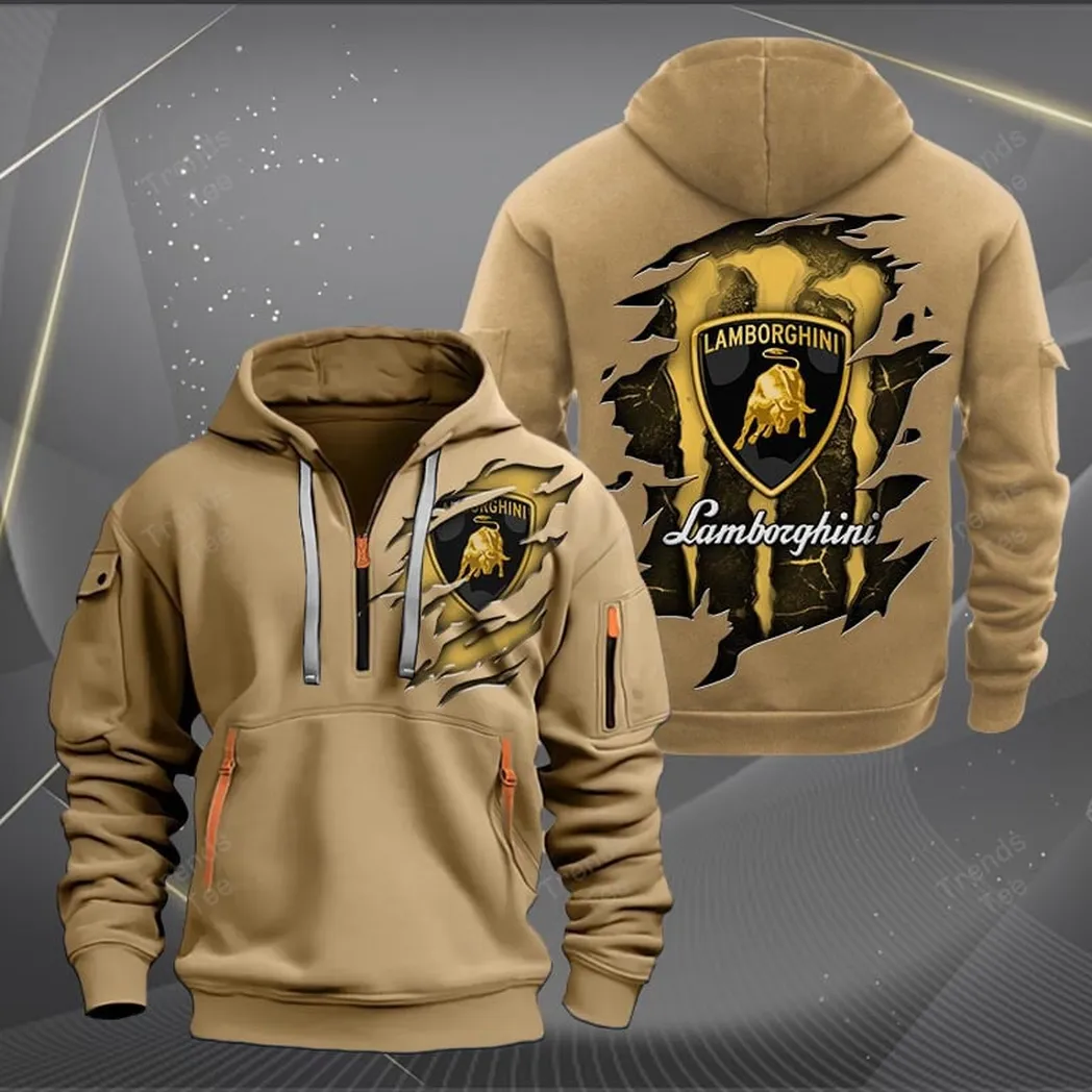 Lamborghini Hoodie Half Zipper Quarter Zip Hoodie For Men And Women