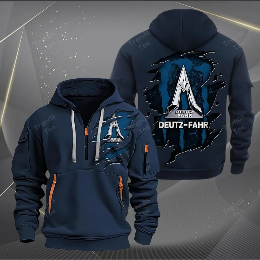 Deutz-Fahr Hoodie Half Zipper Quarter Zip Hoodie