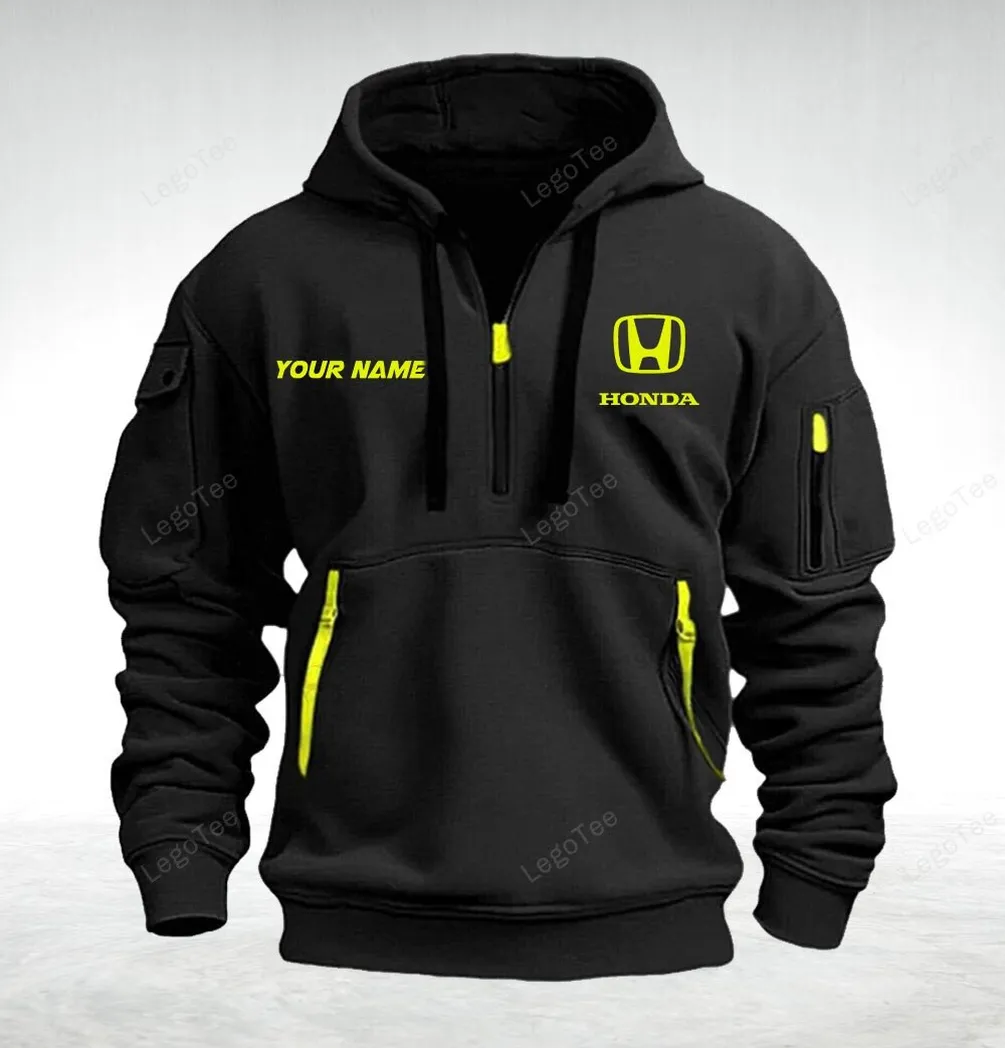 Honda Hoodie Half Zipper Quarter Zip Hoodie For Men And Women