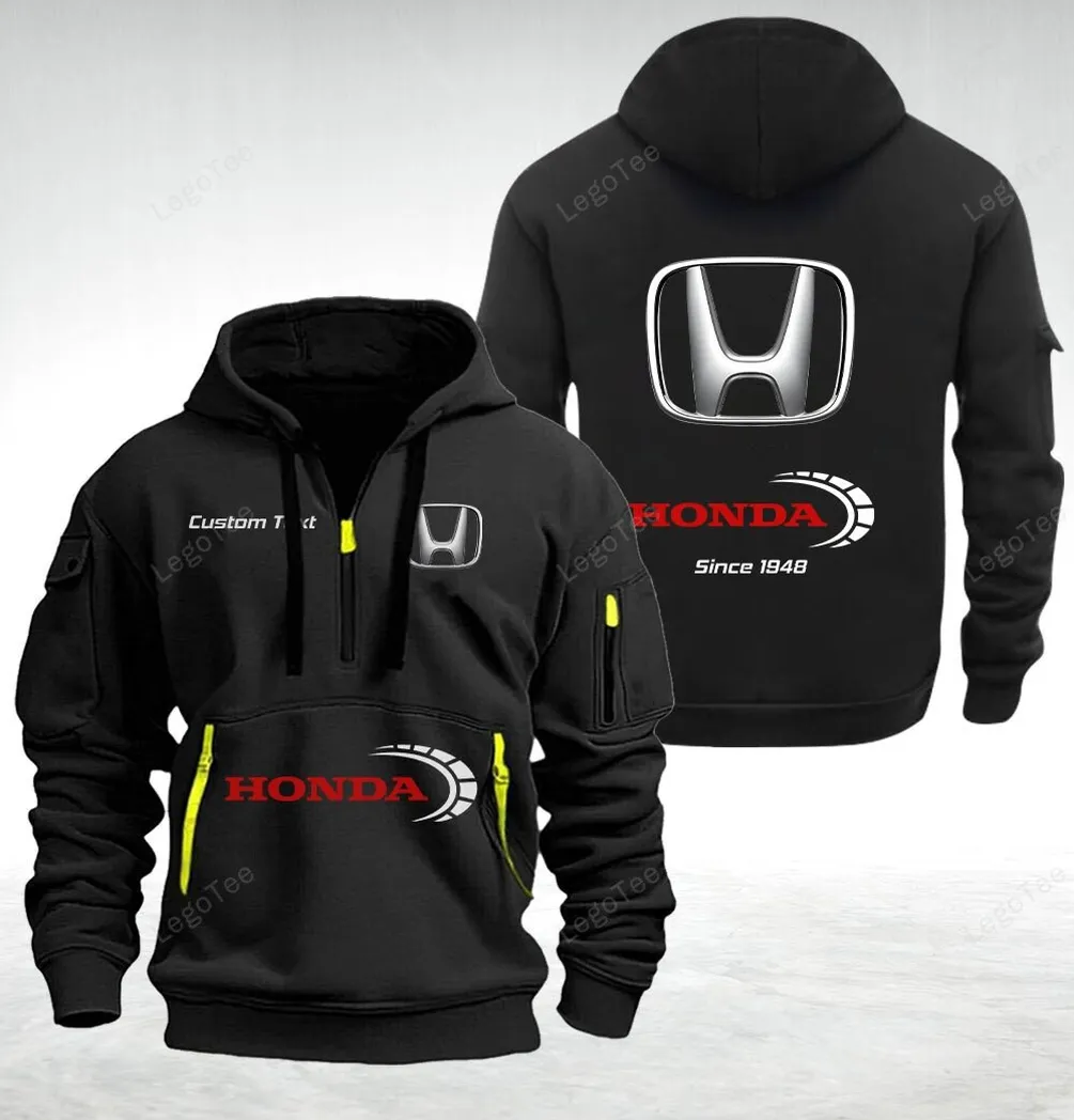 Honda Hoodie Half Zipper Quarter Zip Hoodie