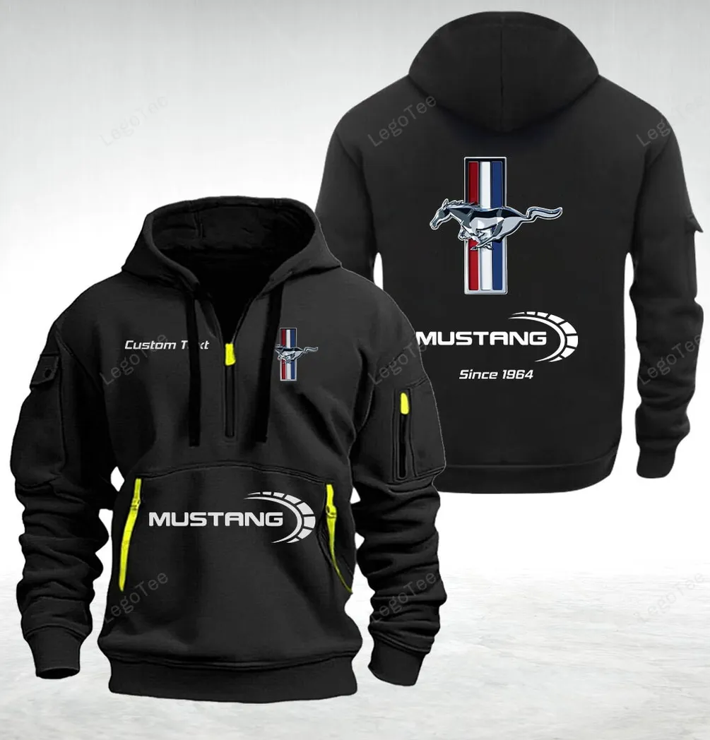 Ford-Mustang Hoodie Quarter Zip Hoodie For Fan