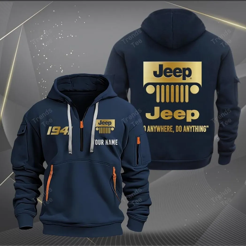 Jeep Hoodie Half Zipper Quarter Zip Hoodie
