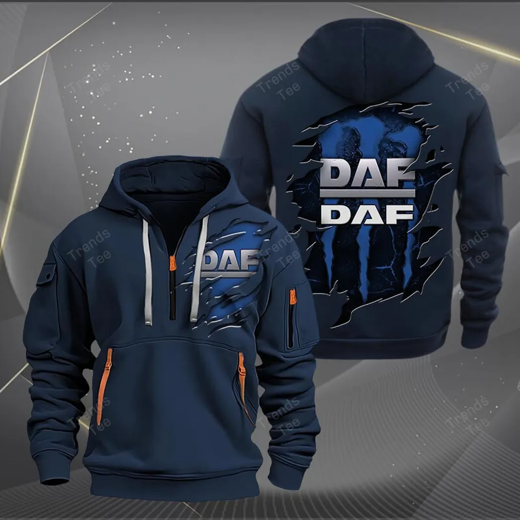 Daf Hoodie Quarter Zip Hoodie For Sporty Men And Women