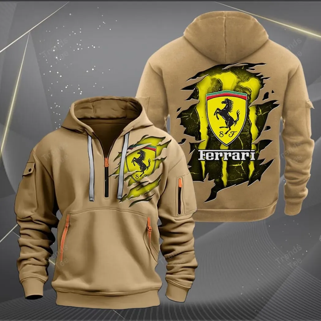 Ferrari Hoodie Half Zipper Quarter Zip Hoodie