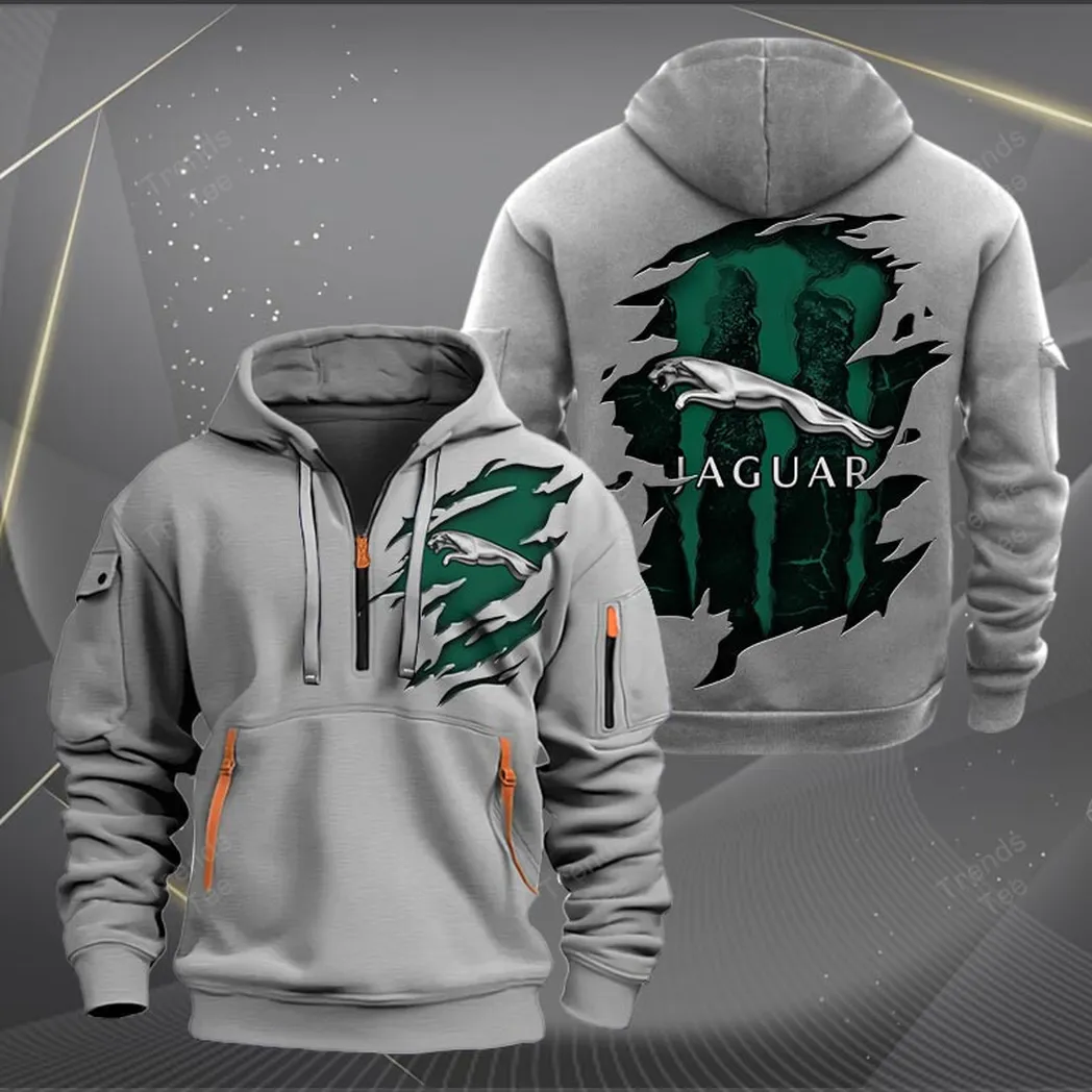 Jaguar Hoodie Half Zipper Quarter Zip Hoodie For Men And Women