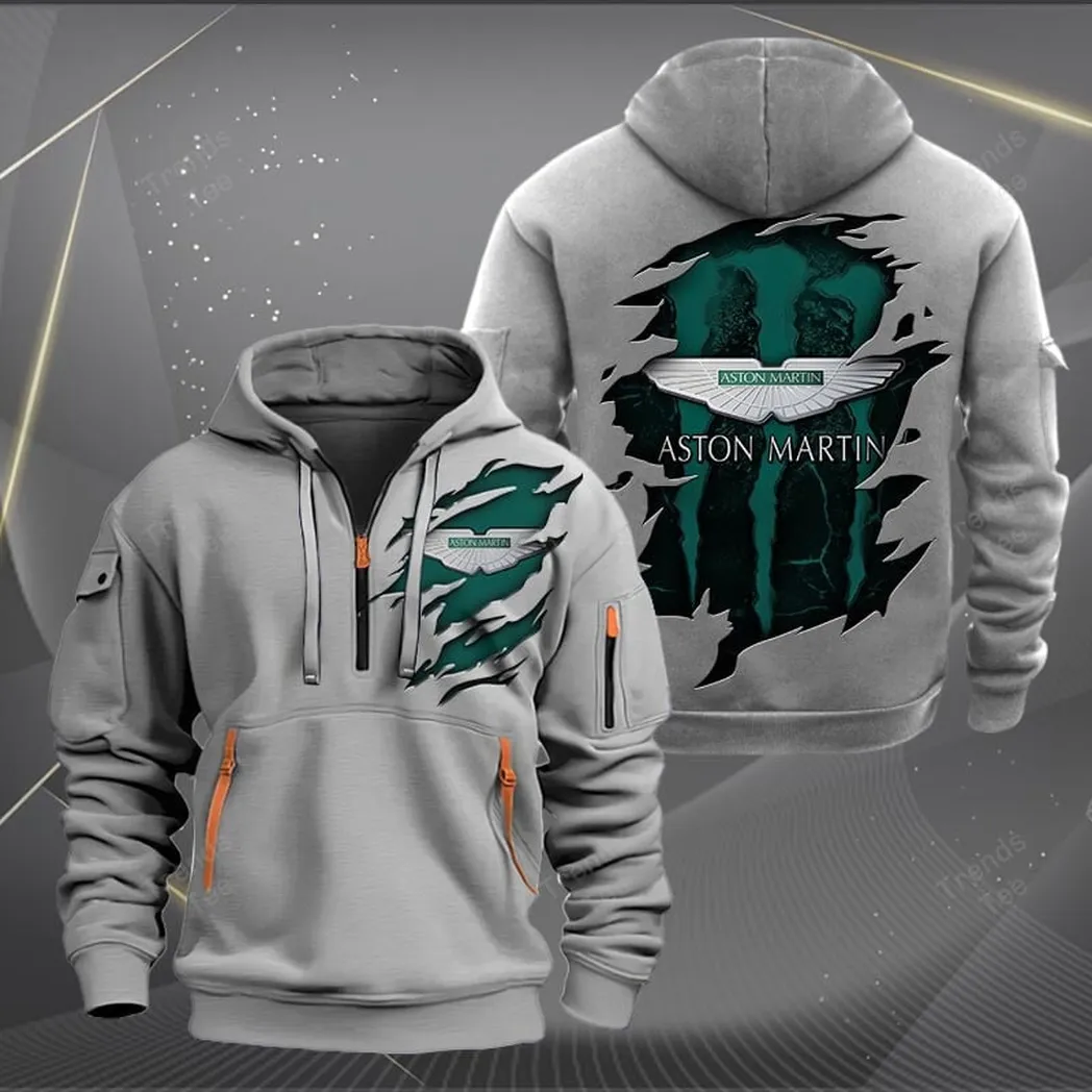 Aston-Martin Hoodie Quarter Zip Hoodie For Fan