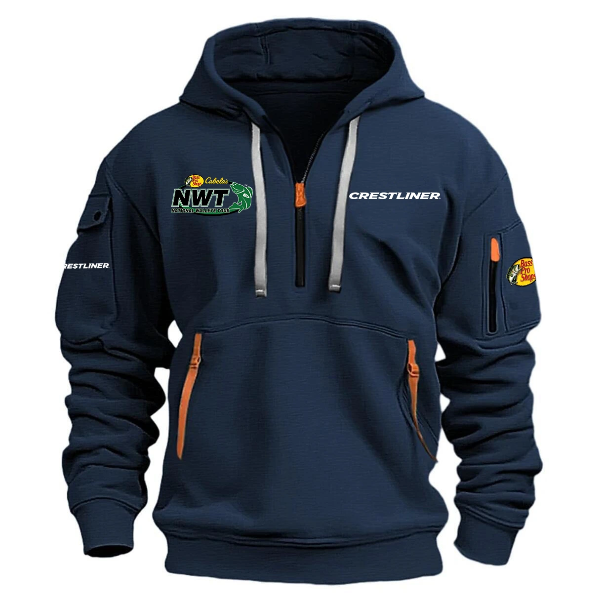 Crestliner Hoodie Half Zipper Quarter Zip Hoodie National Walleye Tour