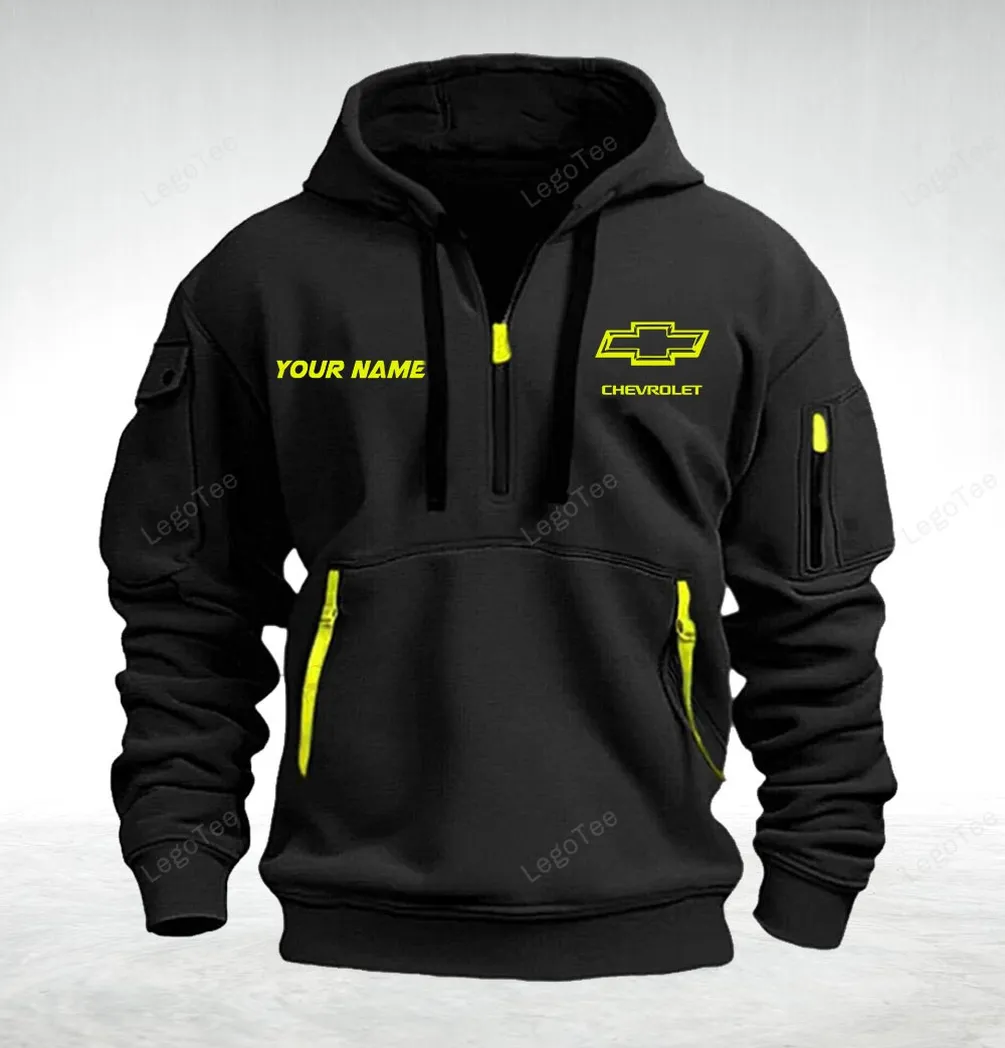 Chevrolet Hoodie Quarter Zip Hoodie For Sporty Men And Women
