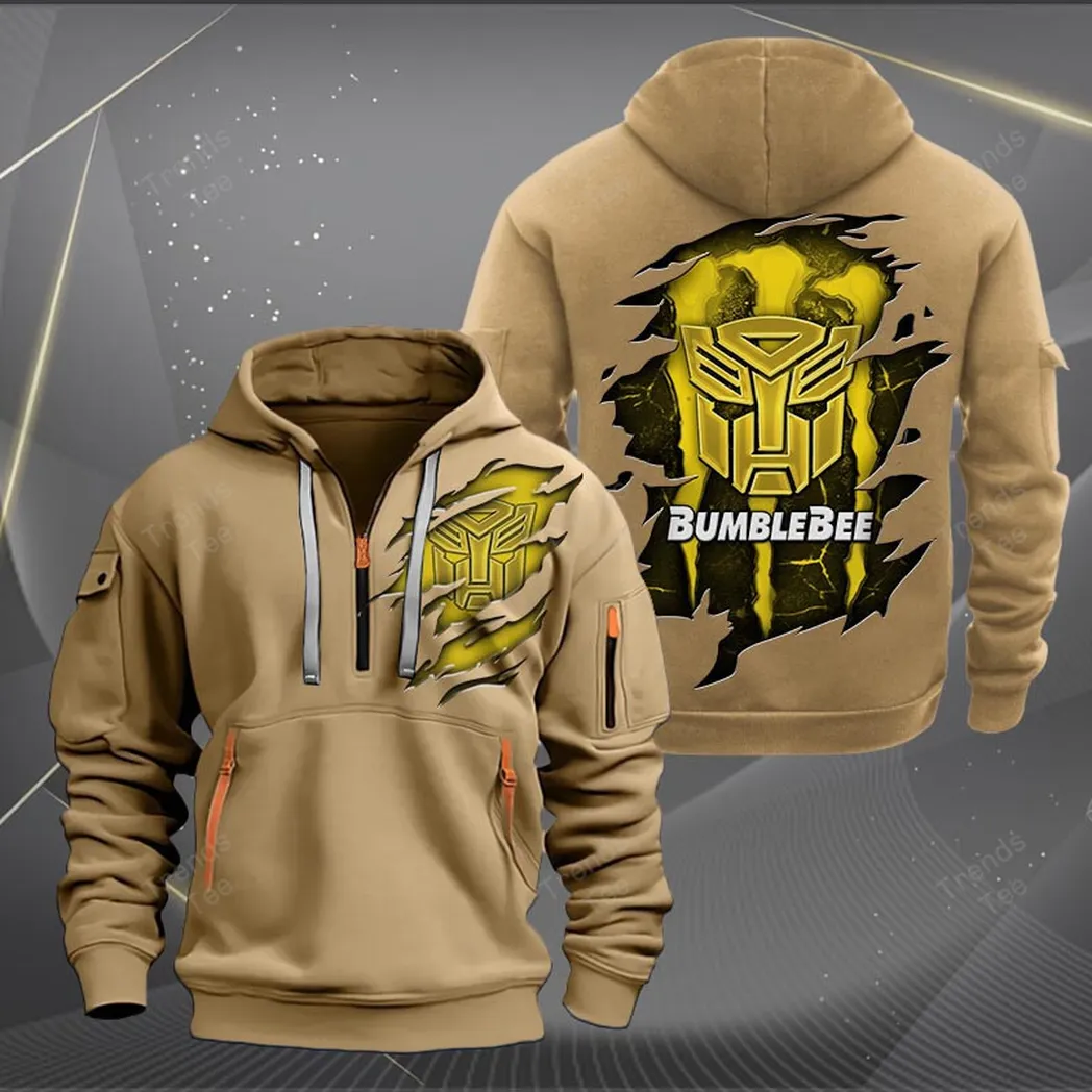 Bumblebee Hoodie Half Zipper Quarter Zip Hoodie