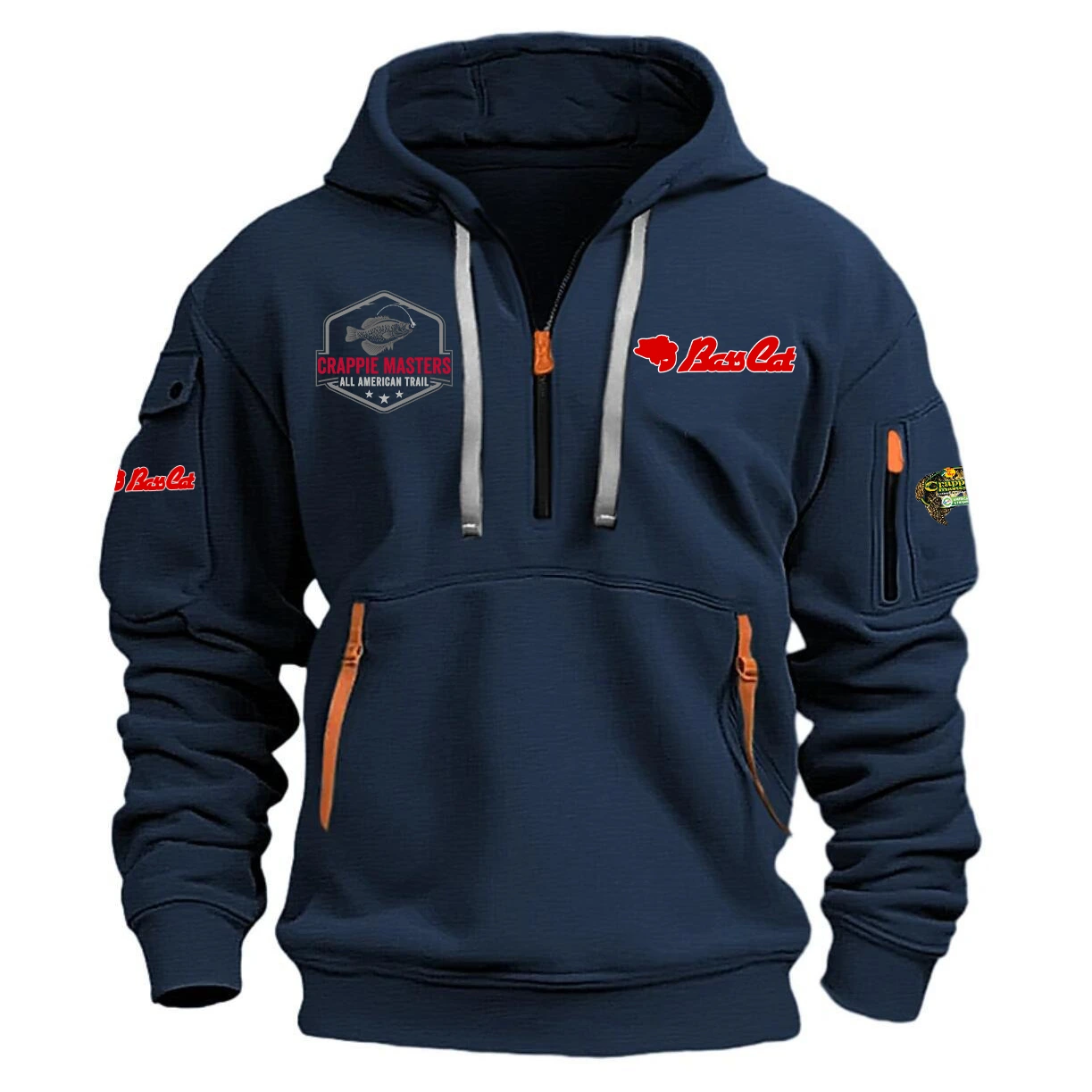 Bass Cat Hoodie Half Zipper Quarter Zip Hoodie Crappie Master