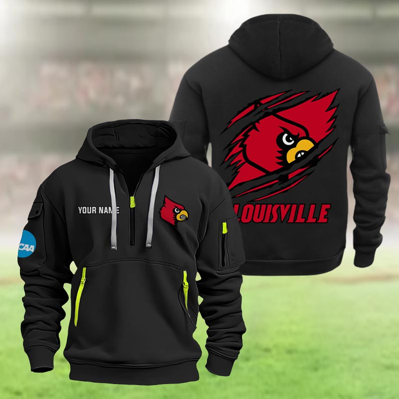 Louisville Cardinals Heavy Quarter Zip Hoodie