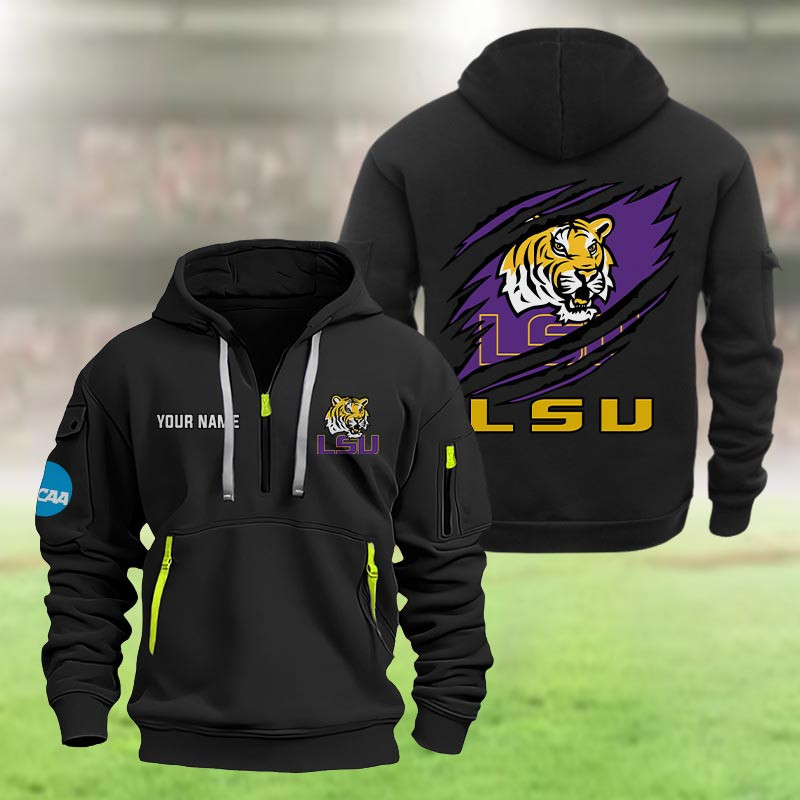 Lsu Tigers Heavy Quarter Zip Hoodie