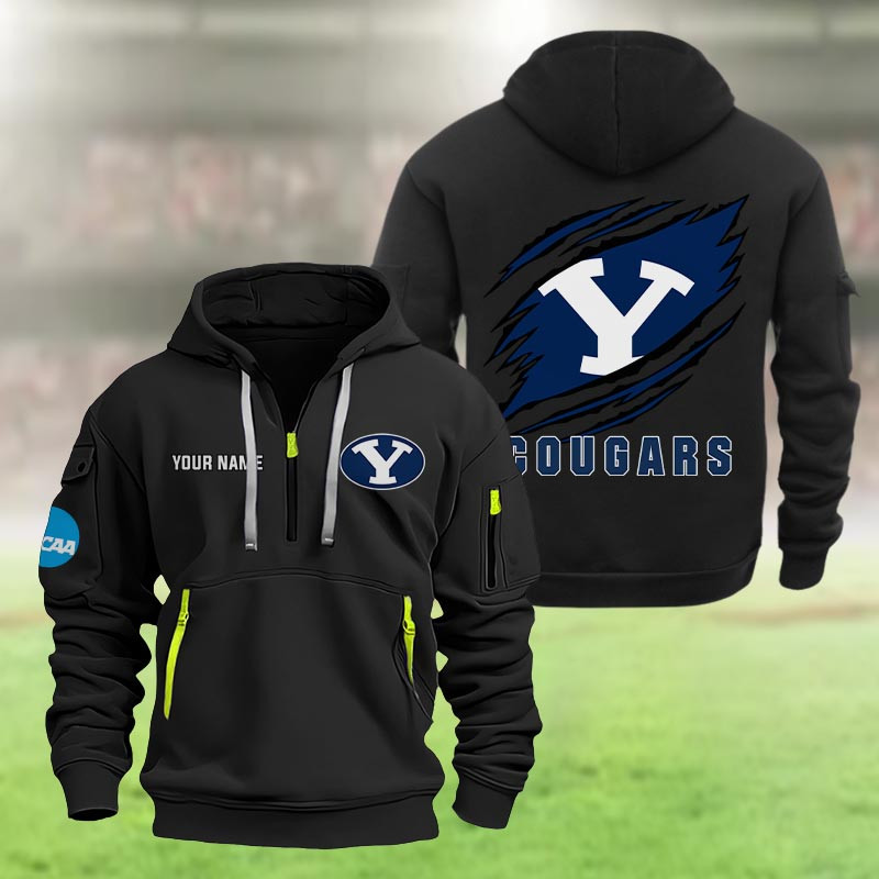 Byu Cougars Heavy Quarter Zip Hoodie
