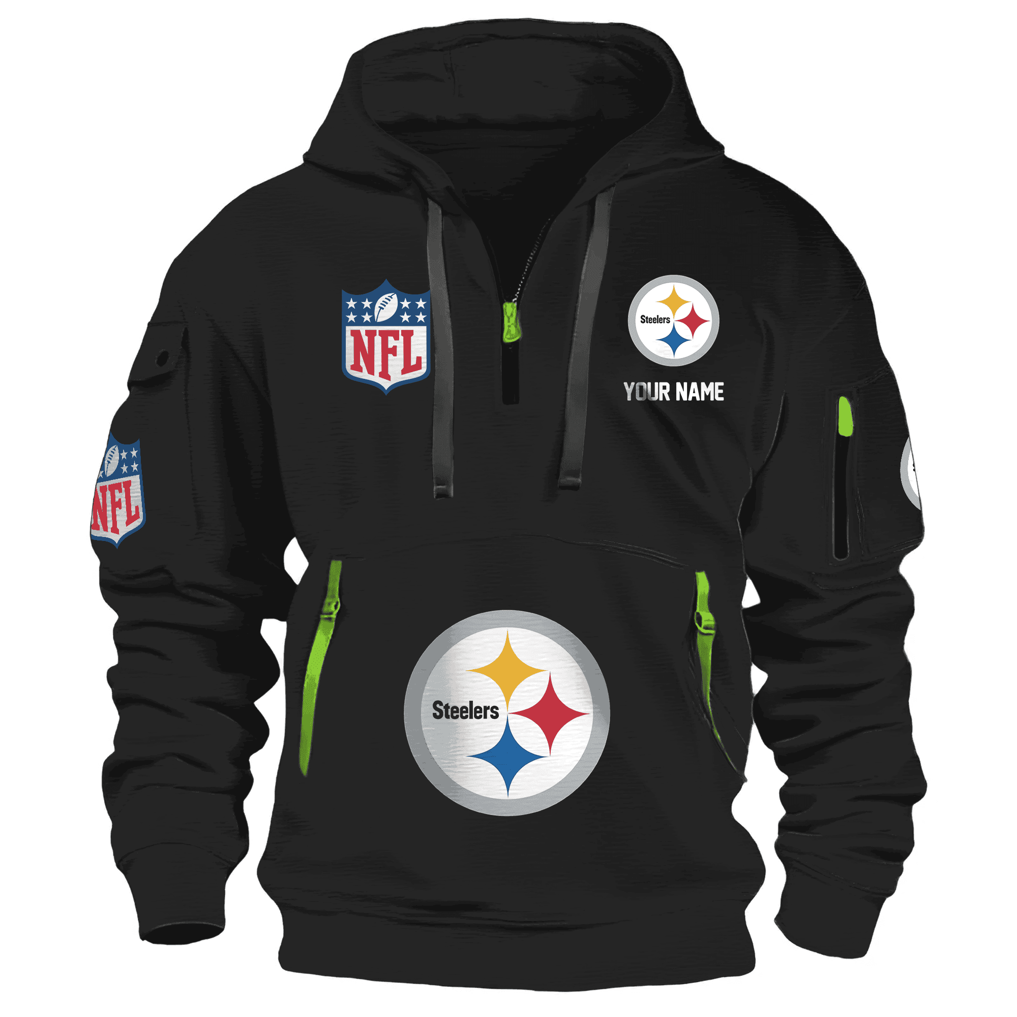 Pittsburgh Steelers Premium Nfl Quarter Zip Hoodie
