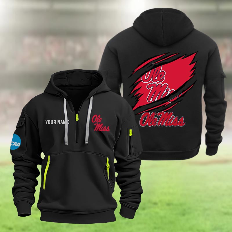 Ole Miss Rebels Heavy Quarter Zip Hoodie