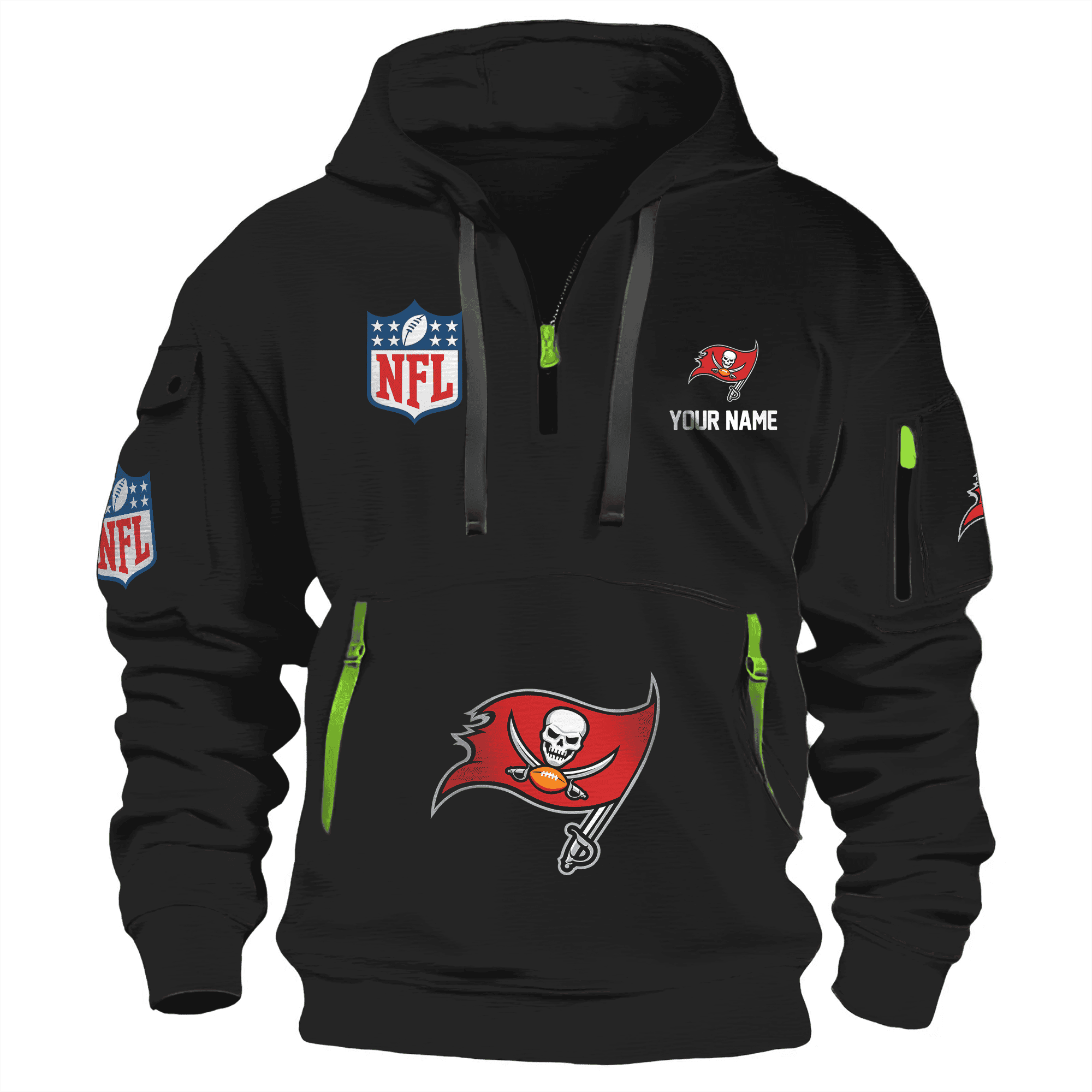 Tampa Bay Buccaneers Premium Nfl Quarter Zip Hoodie