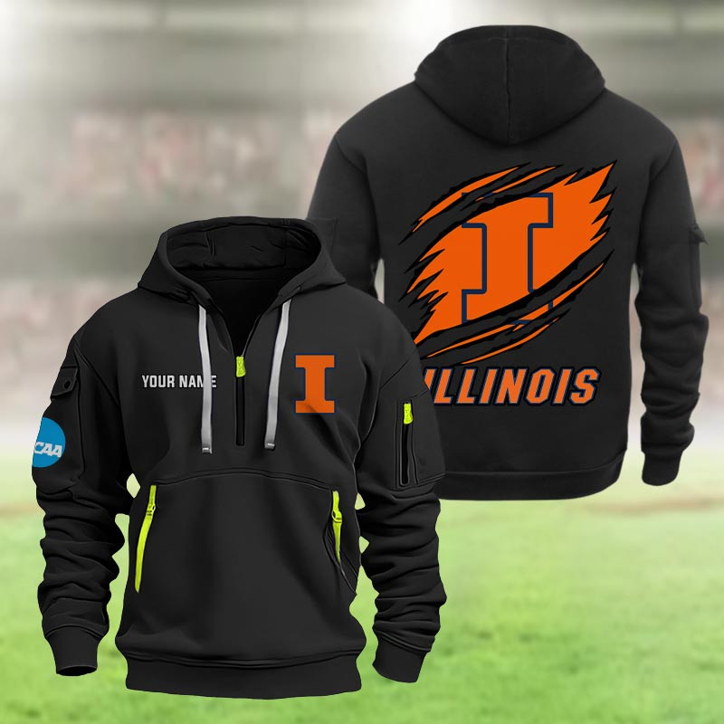 Illinois Fighting Illini Heavy Quarter Zip Hoodie
