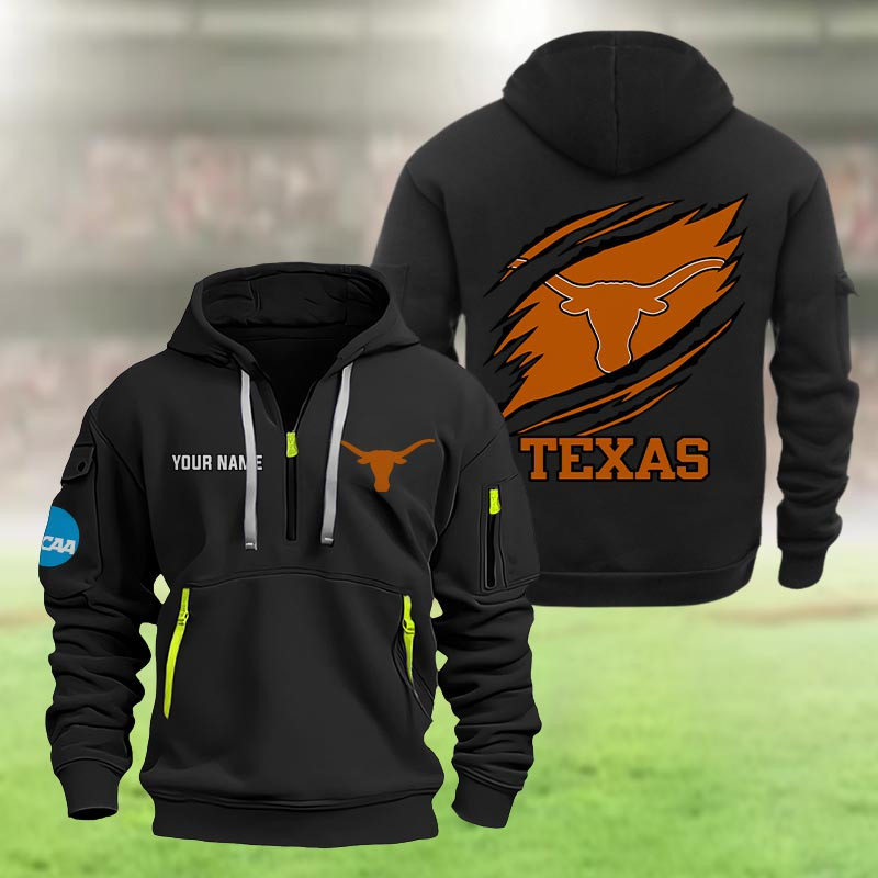 Texas Longhorns Heavy Quarter Zip Hoodie