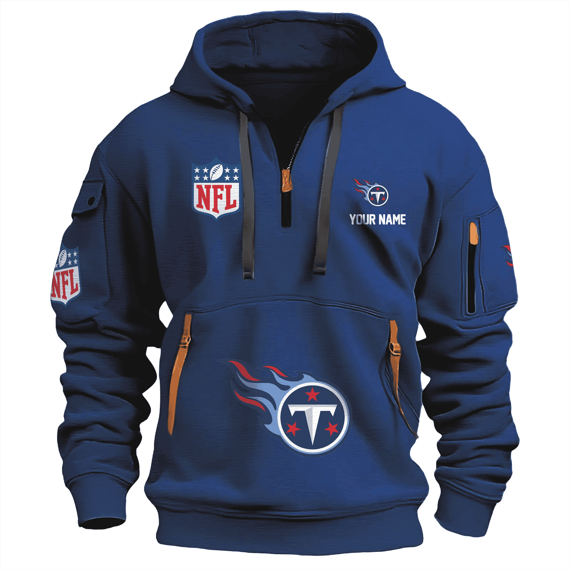 Tennessee Titans Premium Nfl Quarter Zip Hoodie