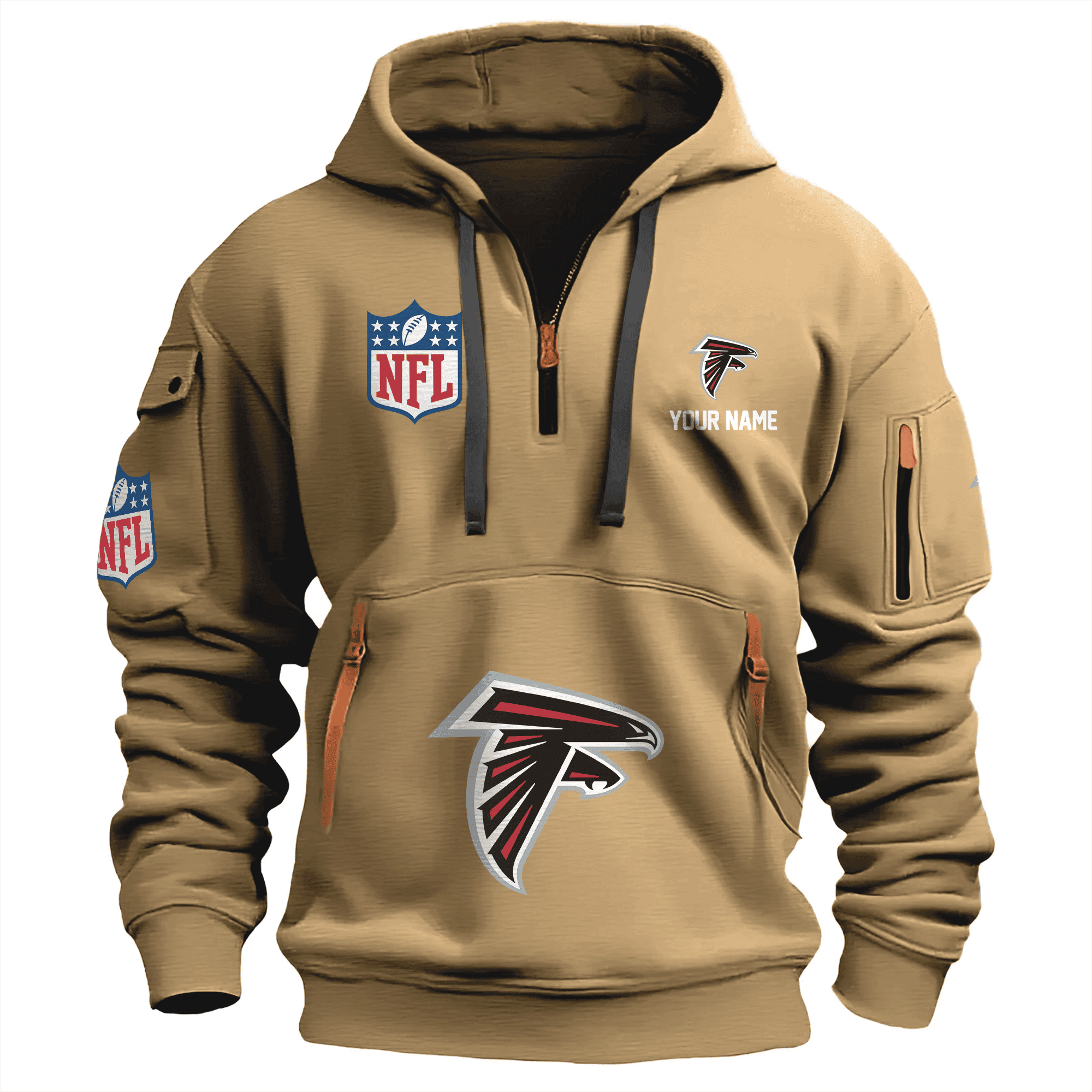 Atlanta Falcons Premium Nfl Quarter Zip Hoodie